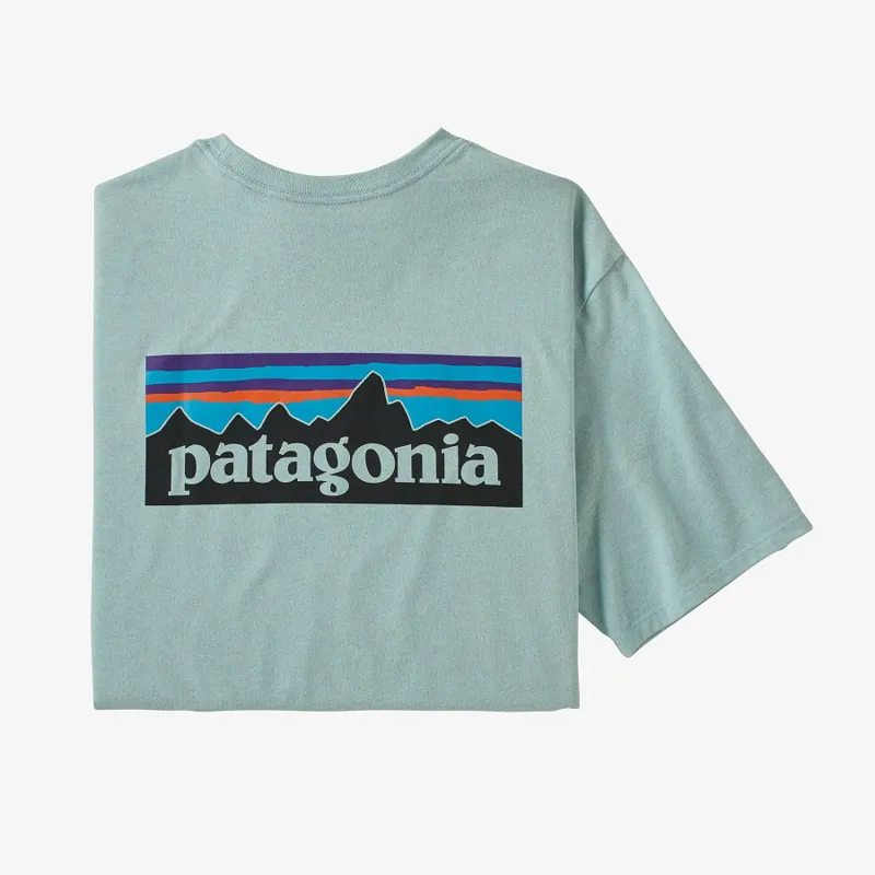 Patagonia P-6 Logo Responsibili-Tee Mens T-Shirt Big Sky Blue Size Med